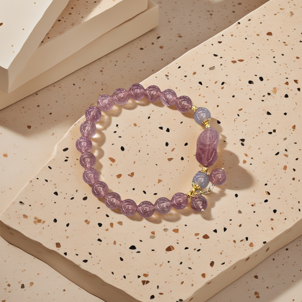 Pulsera de perlas de cristal rosa para mujeres simple moda versátil accesorio 161301743 Specification image