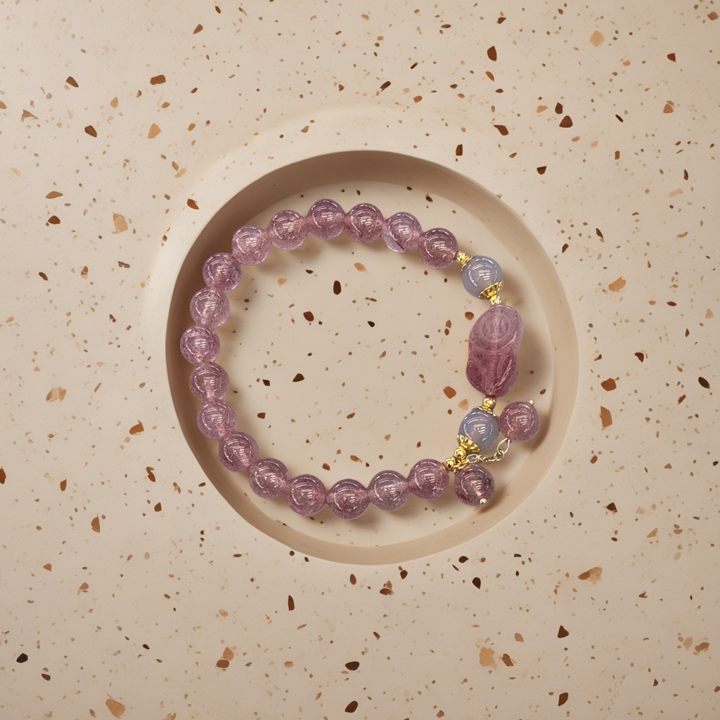Pulsera de perlas de cristal rosa para mujeres simple moda versátil accesorio 161301743 details Picture