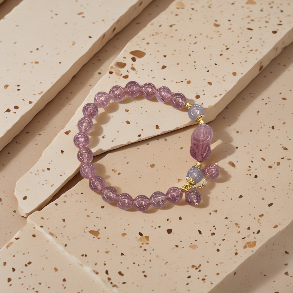 Pulsera de perlas de cristal rosa para mujeres simple moda versátil accesorio 161301743 Application Scenario