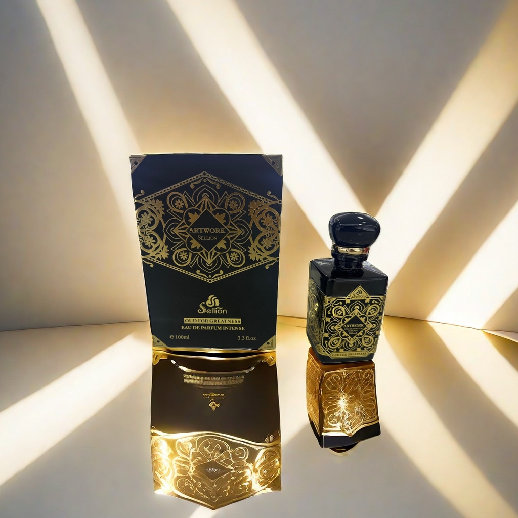 Perfume +Sellion Artwork Oud for Greatness perfume bottle and packaging box details Picture