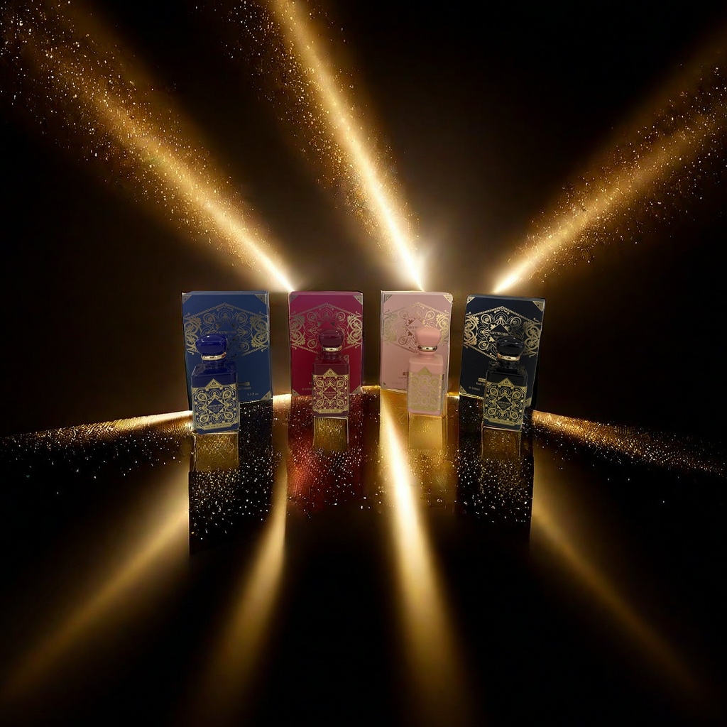 Four color series perfume bottle sets with exquisite packaging boxes