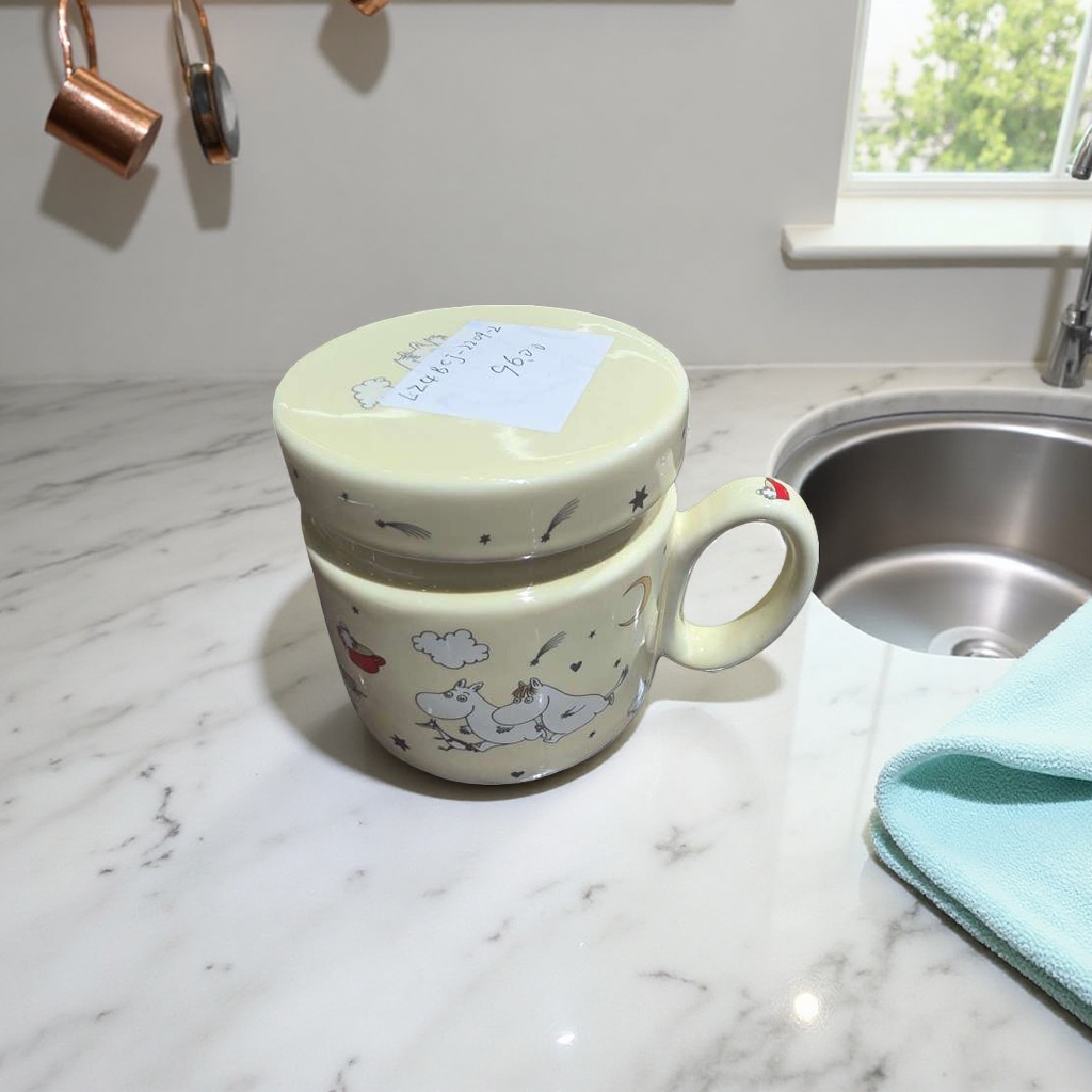 Cartoon pattern ceramic cups, household creative mugs, high-temperature glazed anti-scald portable water cups Specification image
