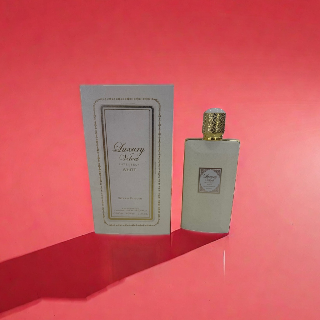 Luxury Velvet Intensely White perfume limited edition perfume bottle and box details Picture