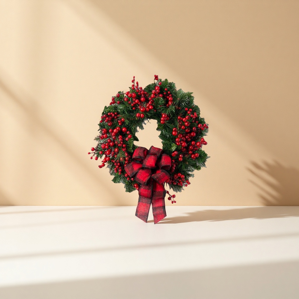 Cross-border Christmas wreath simulation pine branch decoration hanging door, living room and bedroom festival decoration Application Scenario