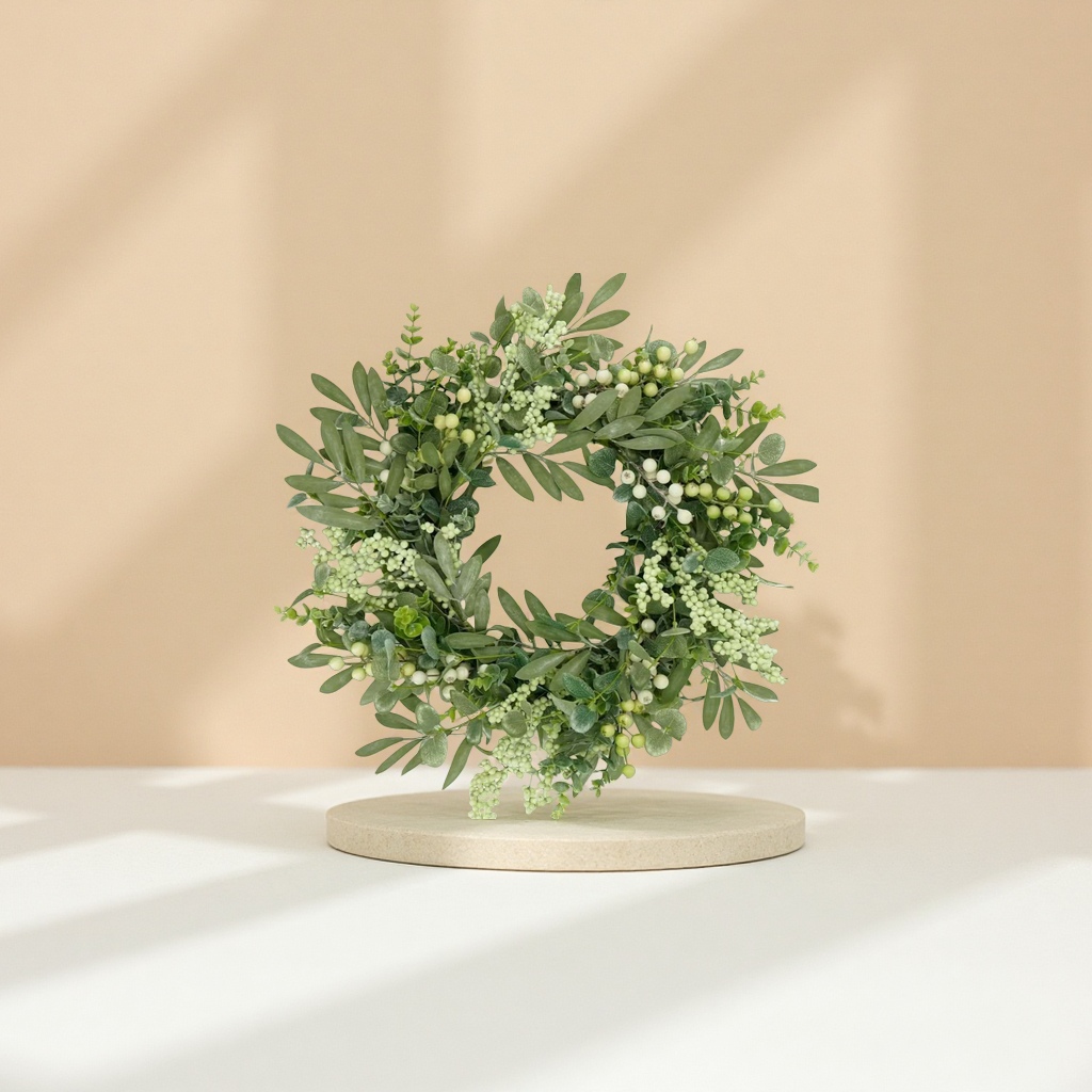 Green plant garlands are used for hand-woven home wedding decorations