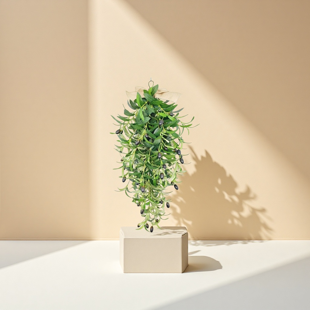 Hanging olive branch decorative hanging, living room, bedroom, balcony, wall decoration, green plant simulation branches Specification image