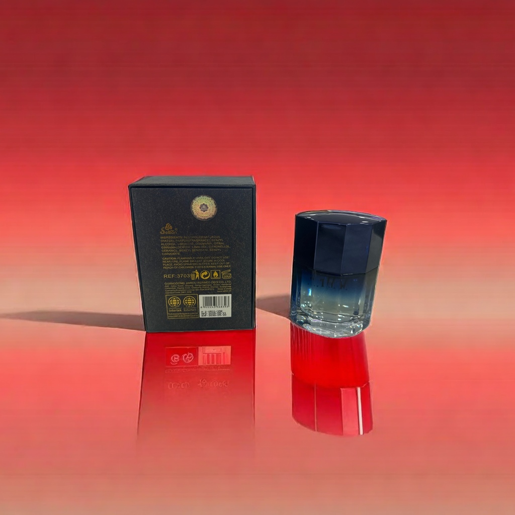 BLUE Mr. Perfume Men's Eau de Toilette Water bottle with original packaging box Specification image