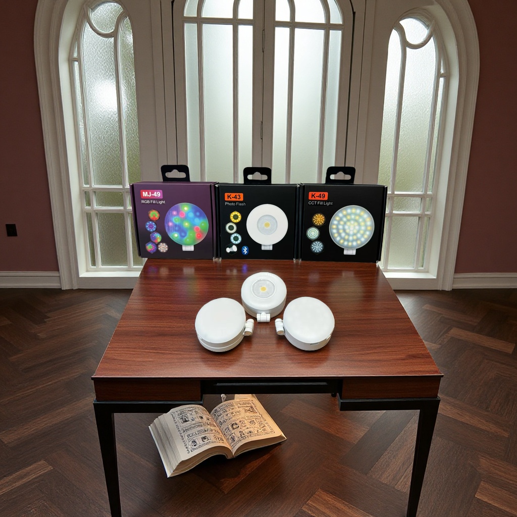 Portable LED ring light for photography, three-level dimming rechargeable soft light details Picture