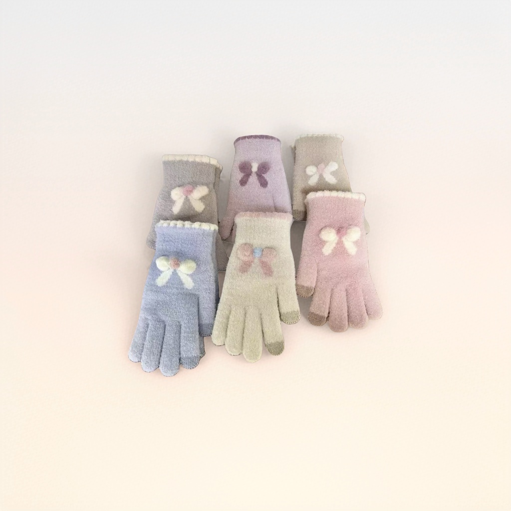 Thickened plush gloves for warmth, knitted gloves for women in autumn and winter, knitted winter gloves Specification image