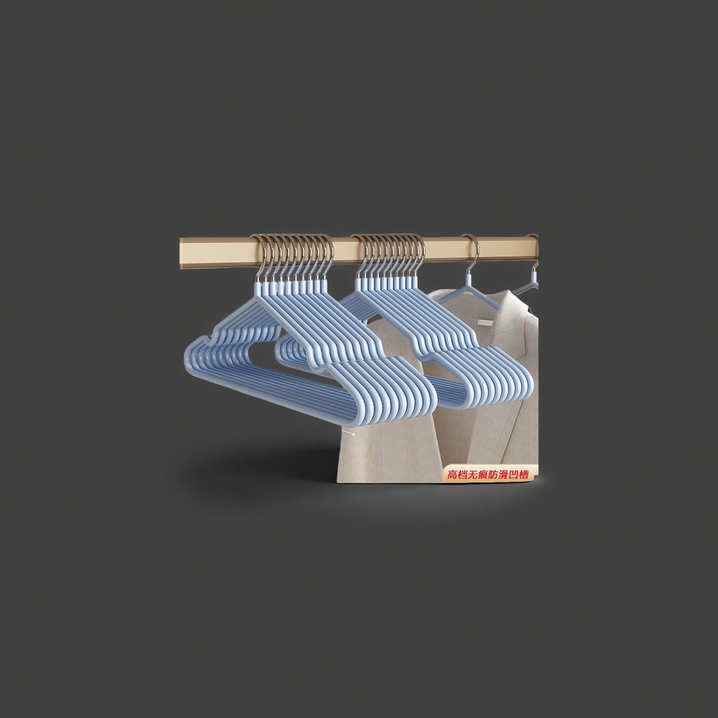 The thickened anti-slip extra thick coat hanger in the "Smoky Rain Blue" color is more load-bearing and less prone to deformation Specification image