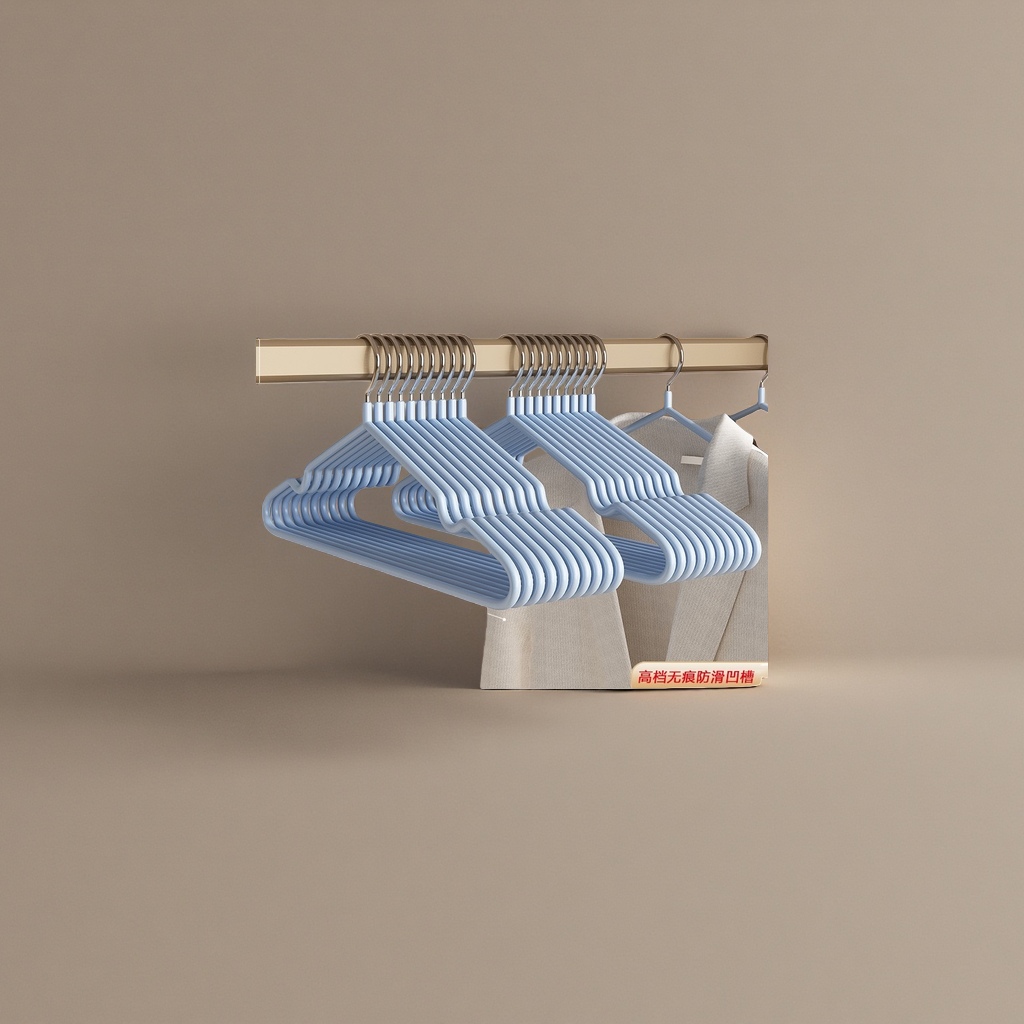 The thickened anti-slip extra thick coat hanger in the "Smoky Rain Blue" color is more load-bearing and less prone to deformation Application Scenario