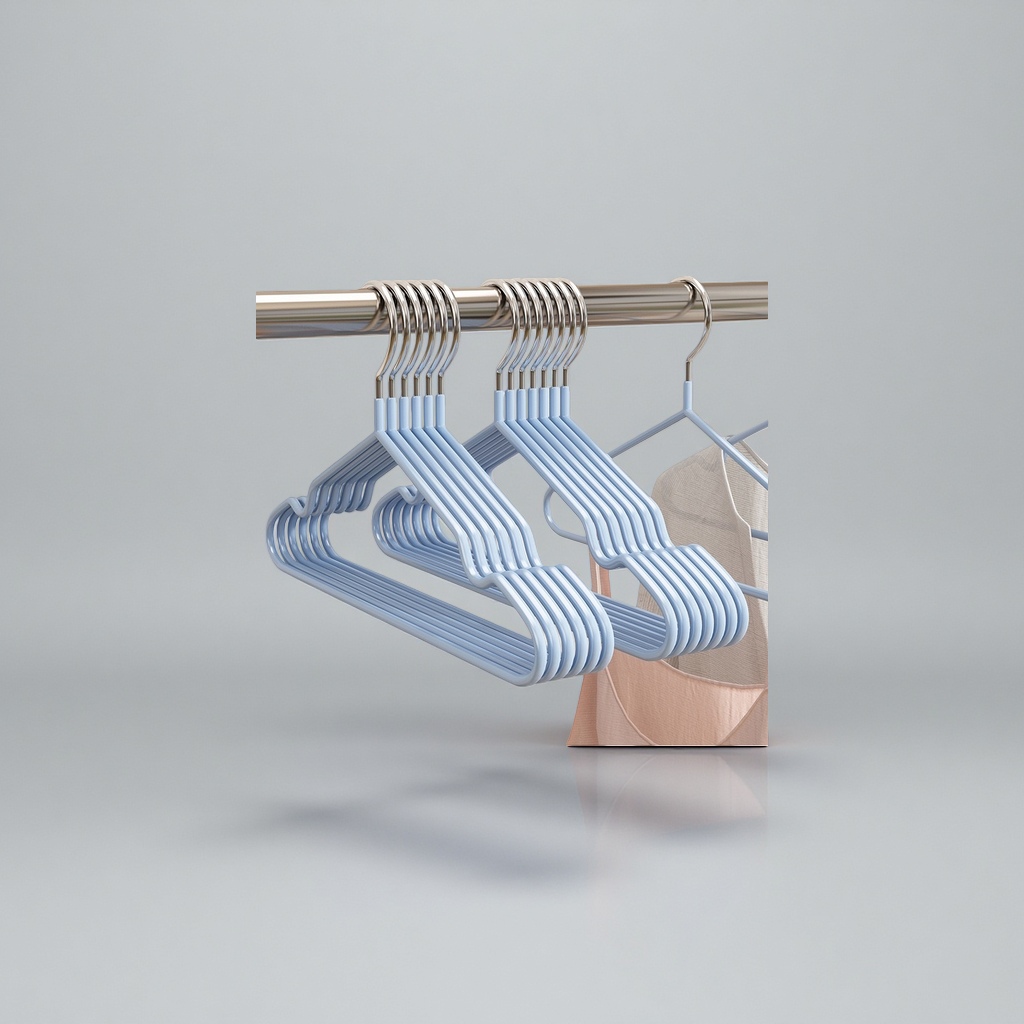Adult plastic-coated clothes hanger, thickened, anti-slip, load-bearing, durable, multi-functional for household use Application Scenario