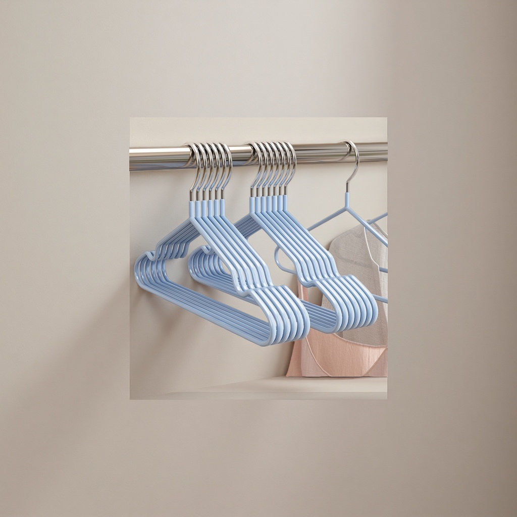 Adult plastic-coated clothes hanger, thickened, anti-slip, load-bearing, durable, multi-functional for household use Specification image