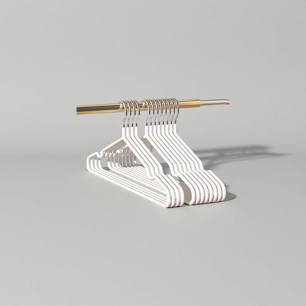 The white plastic anti-slip household multi-functional clothes hanger has strong load-bearing capacity and is not easy to deform details Picture