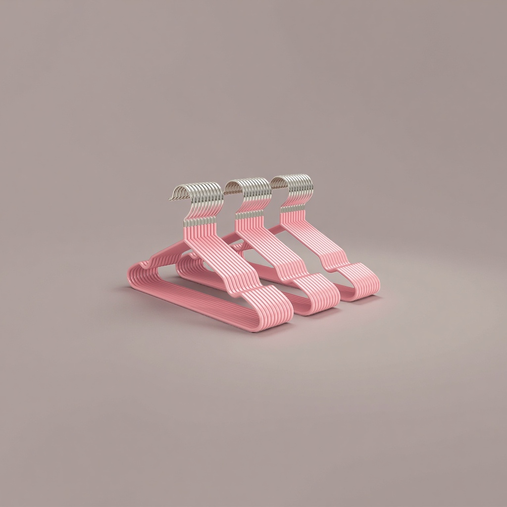Barbie pink anti-slip hanger, thickened plastic household storage hanger Specification image