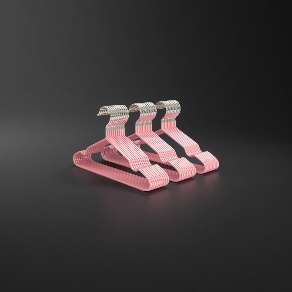 Barbie pink anti-slip hanger, thickened plastic household storage hanger details Picture