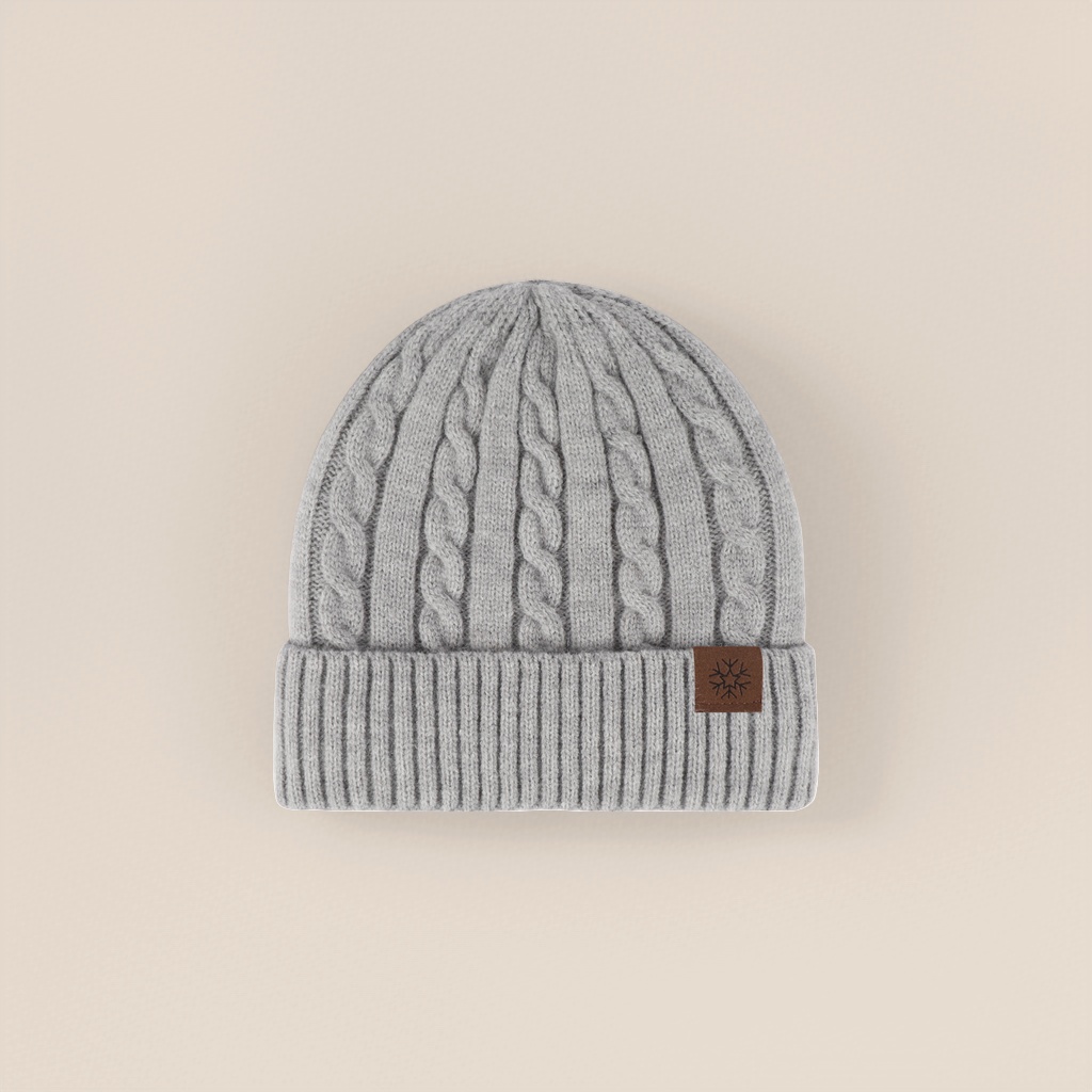 Double-layer thickened and fleece warm pink knitted hat in solid color Application Scenario