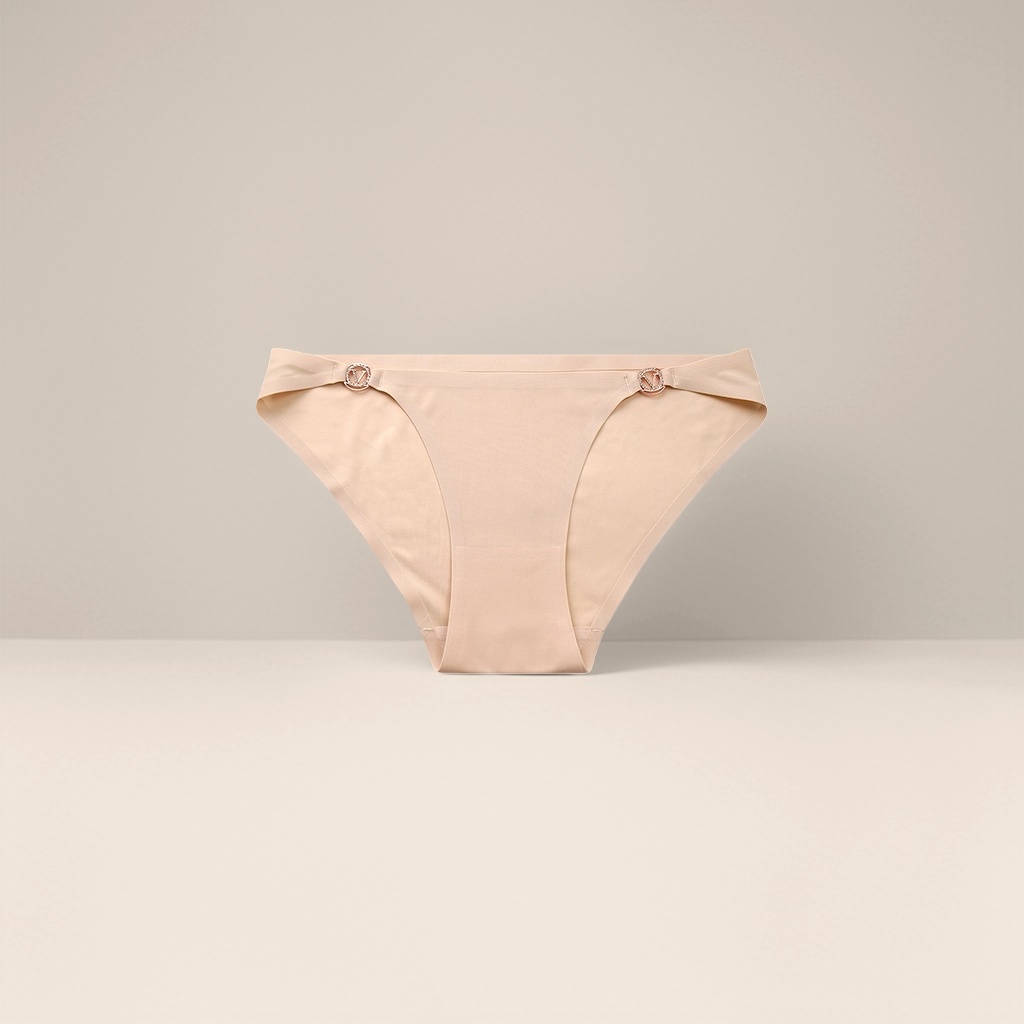 Five-piece colored women's underwear with black, brown, green, light blue and beige metal buckle logo details Picture