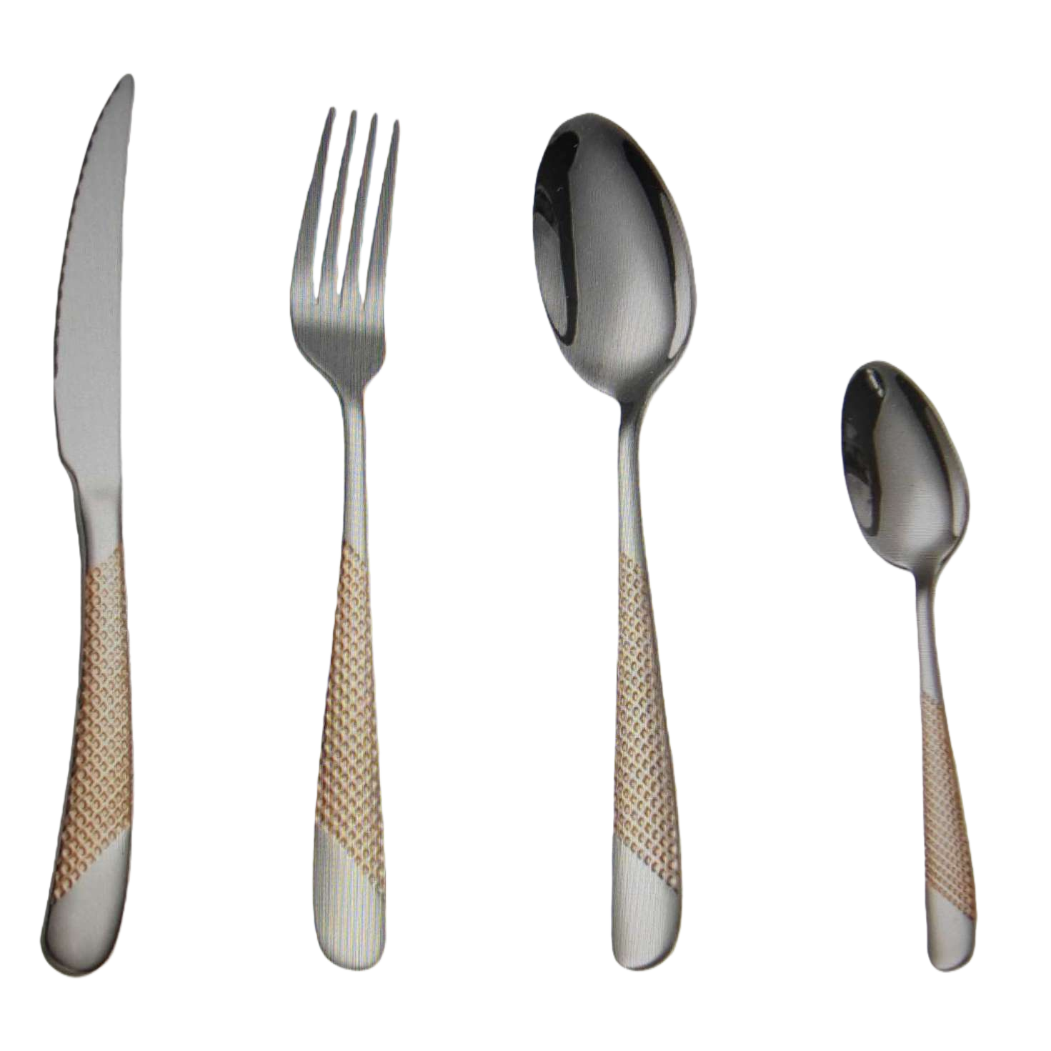 Stainless steel knife, fork and spoon set, three-piece tableware set, durable and rust-proof, household Western dining supplies Item Picture