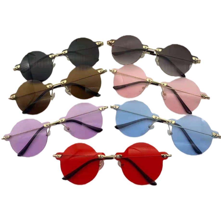 نظارات شمسية ملونة دائرية اللون، أزياء، نظارات شمسية مضادة للأشعة فوق البنفسجية Item Picture