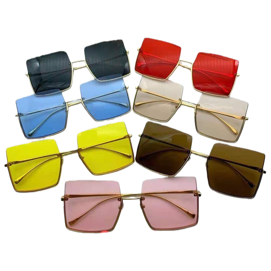 Multi-color fashionable square sunglasses, unisex UV protective polarized lenses Item Picture