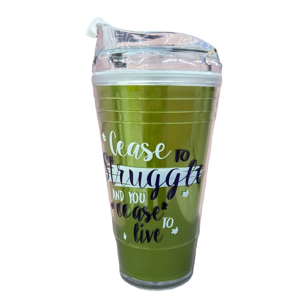 Green beverage special transparent covered cup, leak-proof, portable and simple style home and office water cup Item Picture