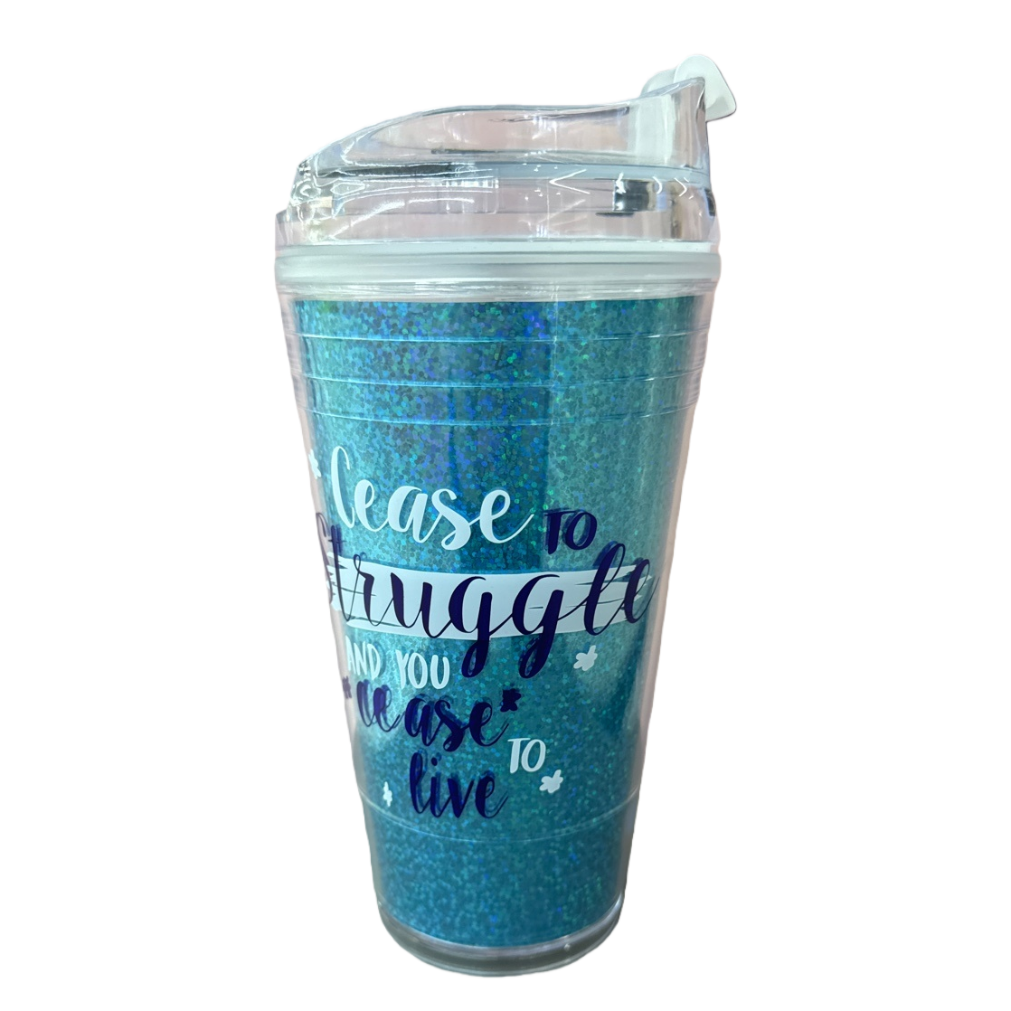 Blue glitter creative glass cup for home and office use, 350ml, high borosilicate heat-resistant Item Picture