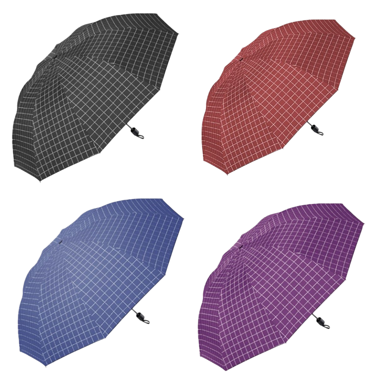 Patrón de cuadros soleado lluvia paraguas de doble uso impermeable protección solar ligero plegable mujer hombre universal Item Picture
