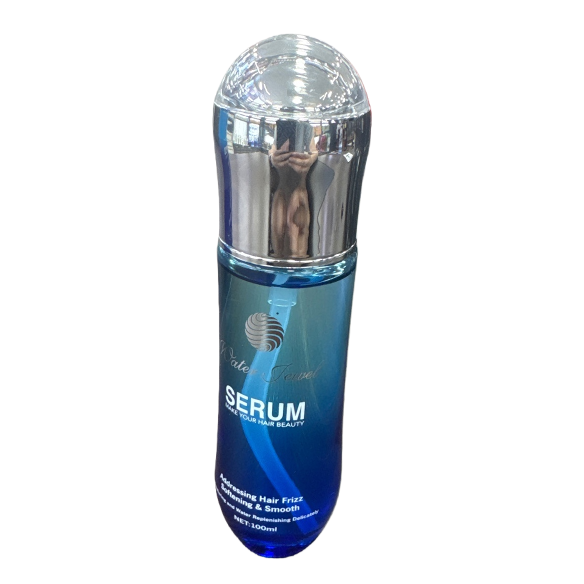 The blue transparent bottle hair care essence repairs damaged hair to make it smooth and shiny Item Picture