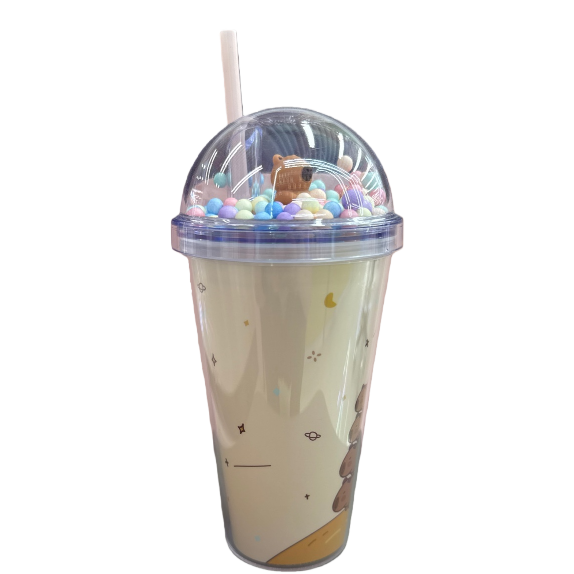 Cute cartoon pattern milk tea cup, insulated portable creative water cup, home and office beverage container Item Picture