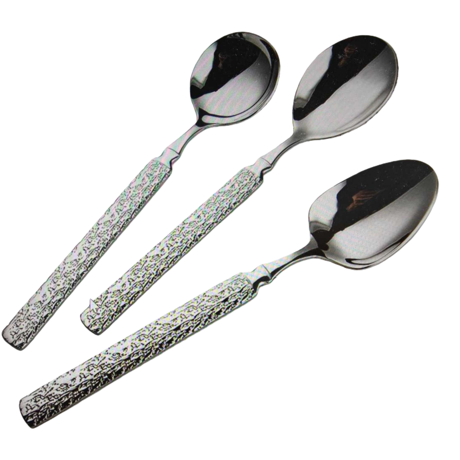 Silver metal spoon, stainless steel dining spoon, household coffee and tea spoon, 18cm Item Picture