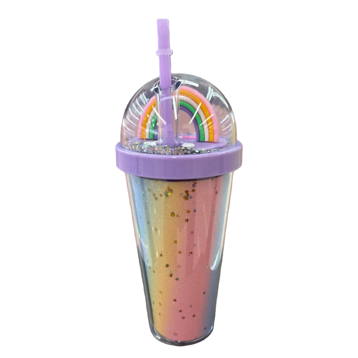 Rainbow Gradient Starry Sky Cup Glass Water Cup, creative gift for Home and Office use 350ml Item Picture
