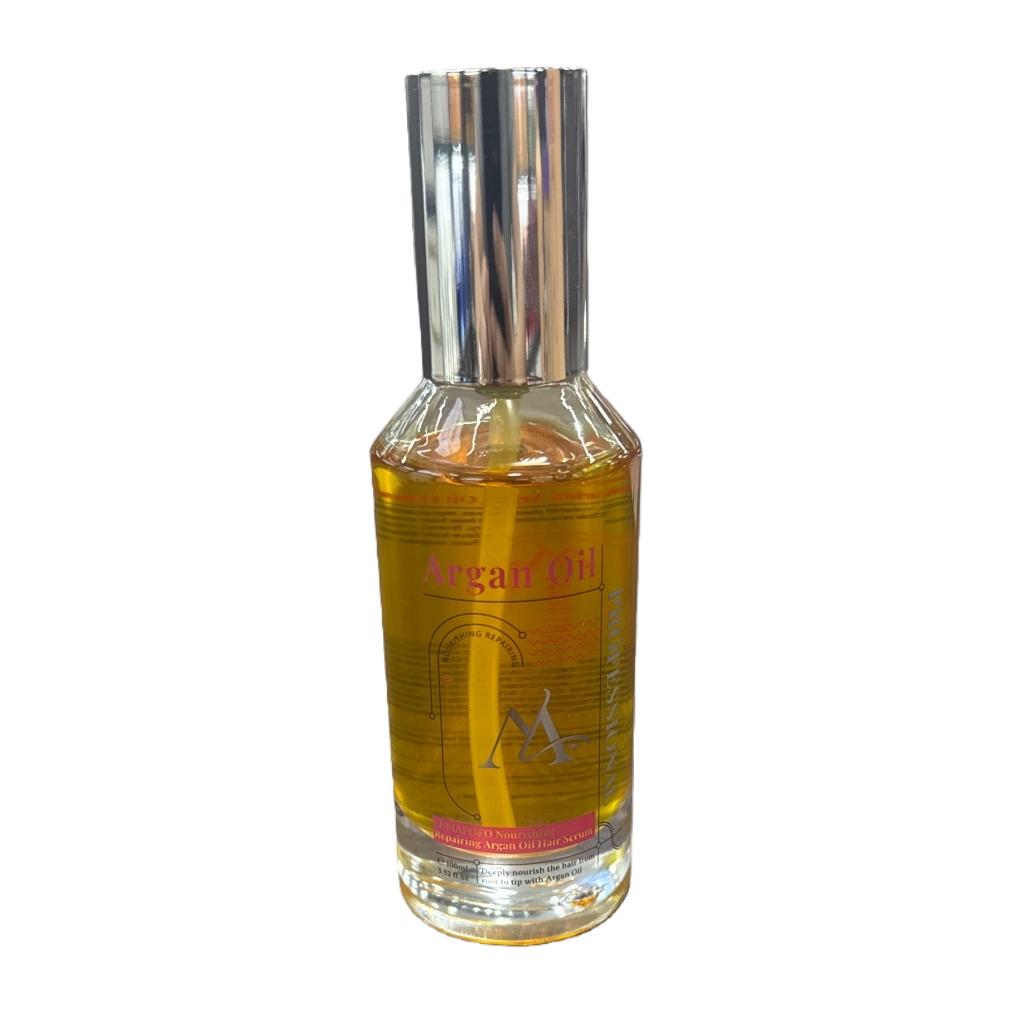 Argan Oil Hair care essential oil in transparent glass bottle nourishes, repairs, brightens and softens Item Picture