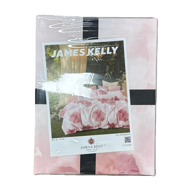 JAMES KELLY conjunto de cama con patrón floral rosa incluye caja de embalaje de marca Item Picture