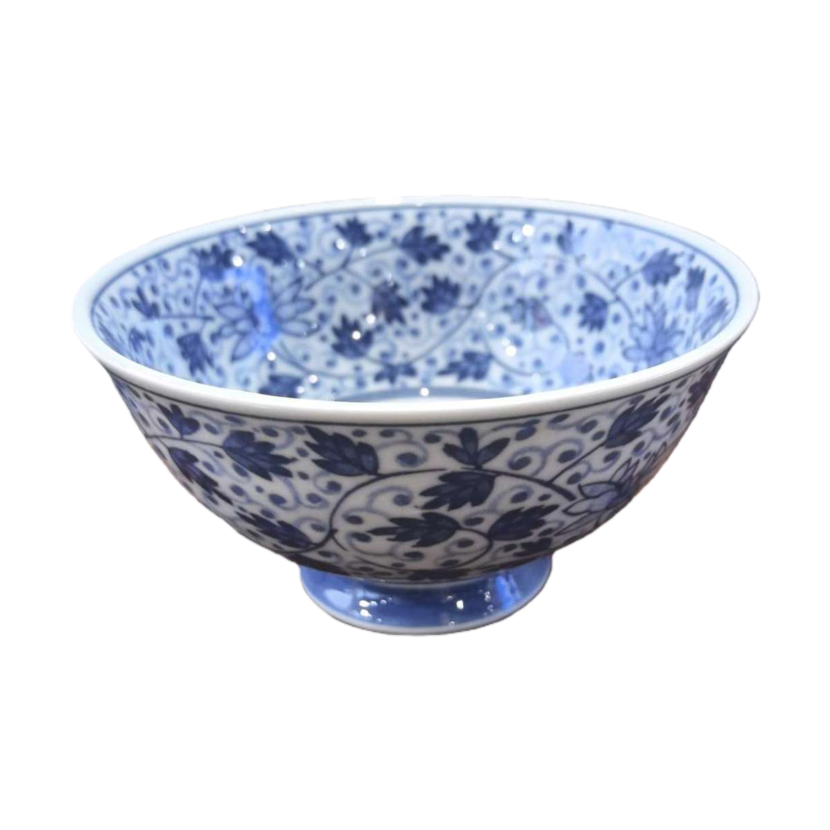Blue and white porcelain bowl, ceramic household tableware bowl, Chinese retro rice bowl for holding rice bowls Item Picture