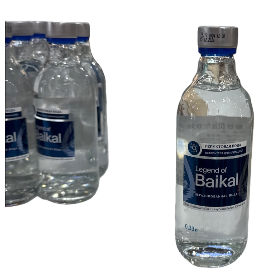 Legend of Baikal mineral water bottle, made of glass, 500ml reusable eco-friendly water cup Item Picture