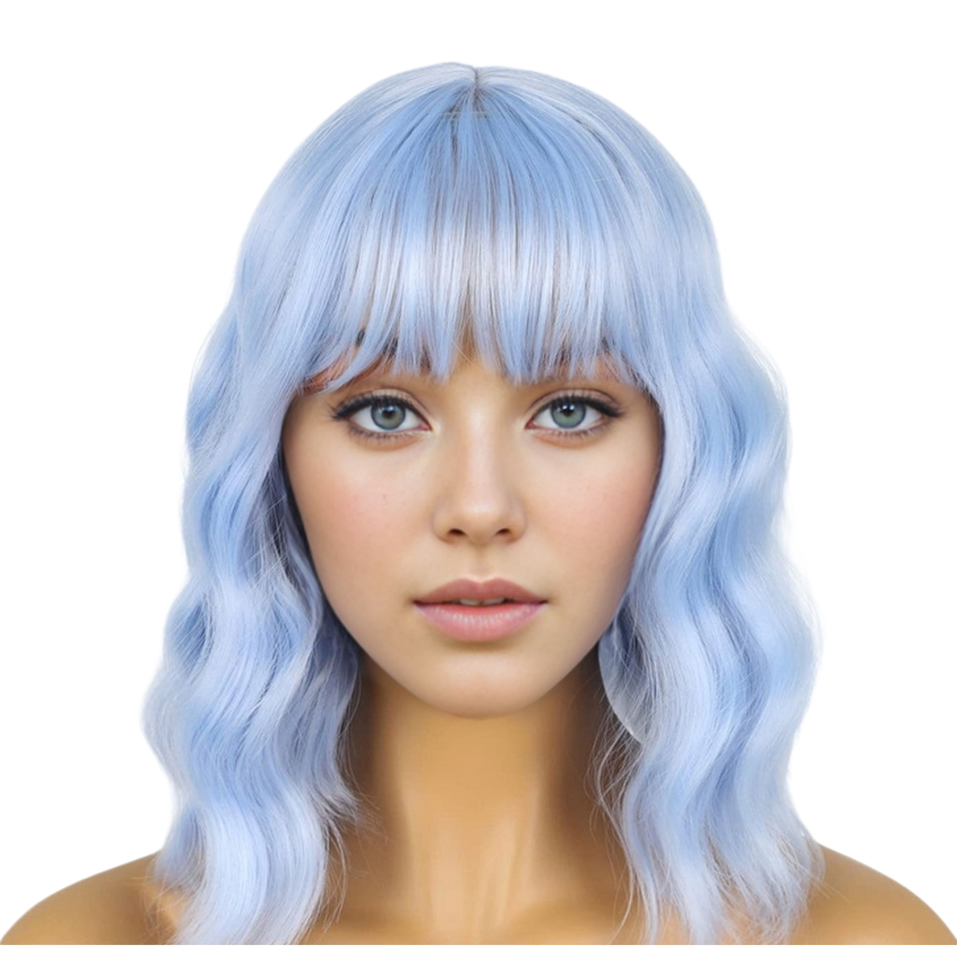 High-definition commercial vector graphics of blue wavy long hair character illustrations Item Picture