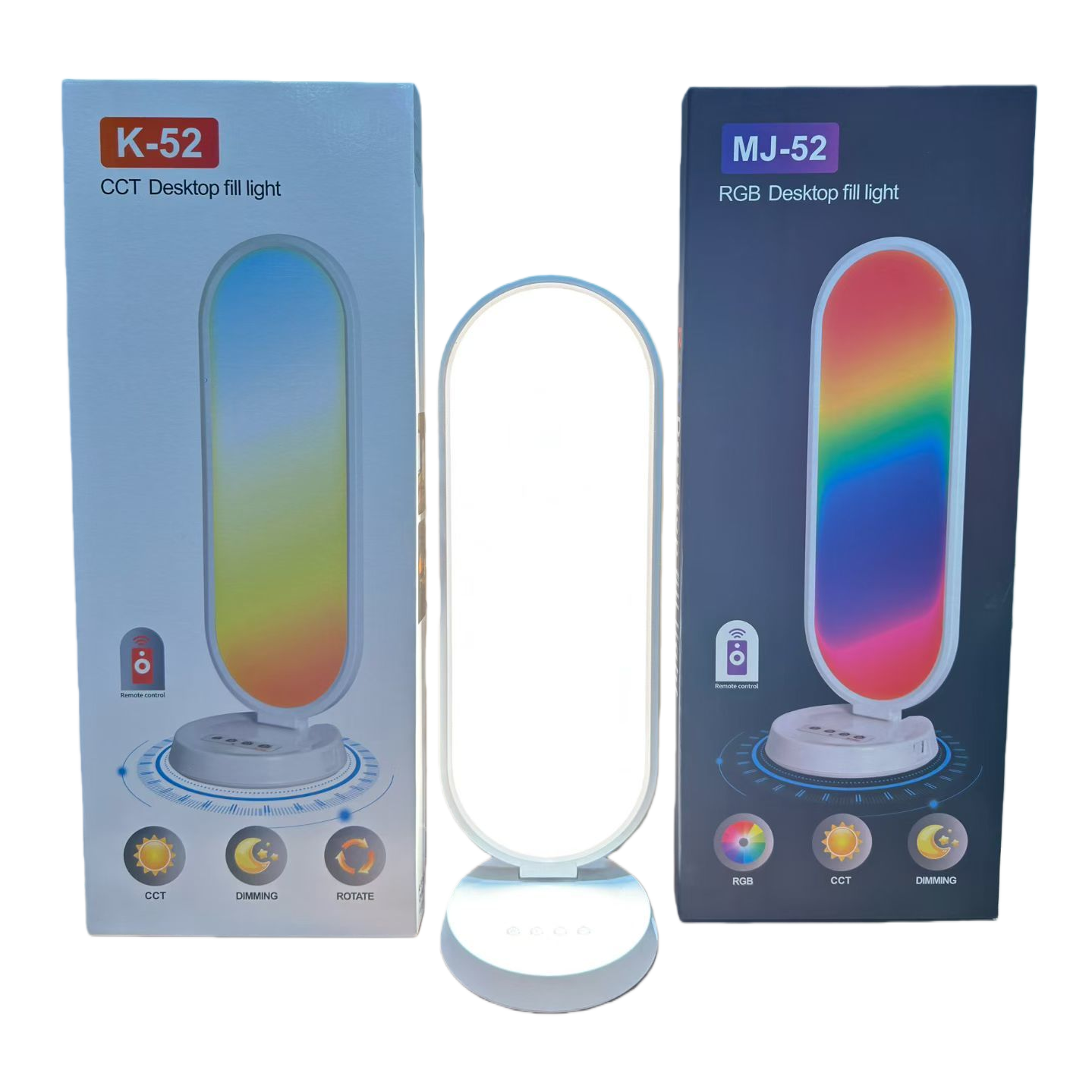K-52 CCT MJ-52 RGB Desktop Fill Light Adjustable color temperature RGB dual-mode portable photography light Item Picture
