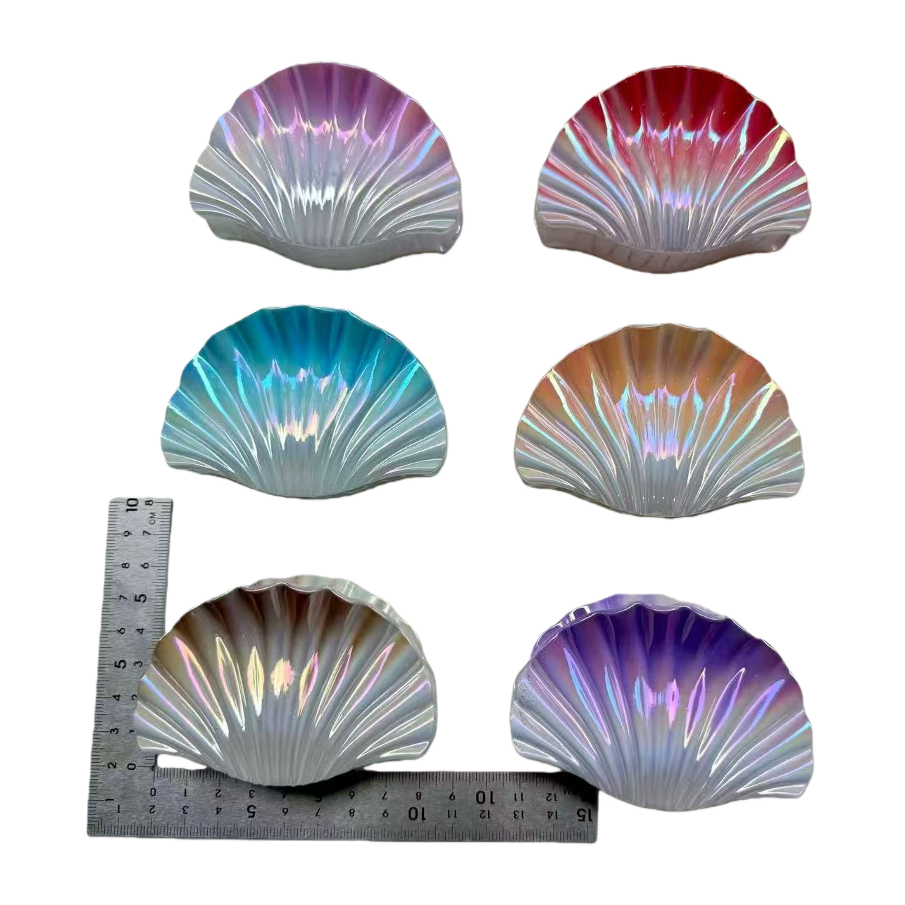 彩色贝壳状装饰品 贝壳形摆件家居装饰创意工艺品白底实物图