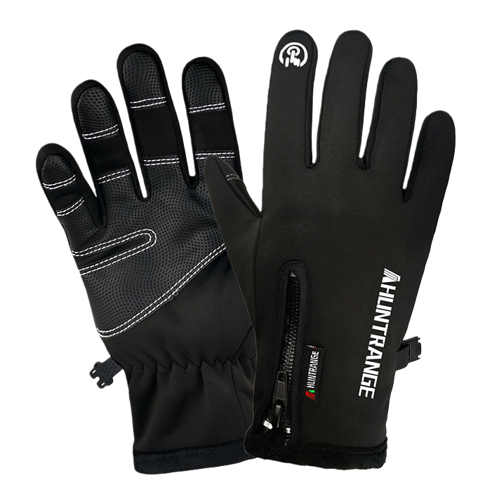 Black waterproof touch screen gloves for winter warmth and anti-slip, suitable for both men and women Item Picture