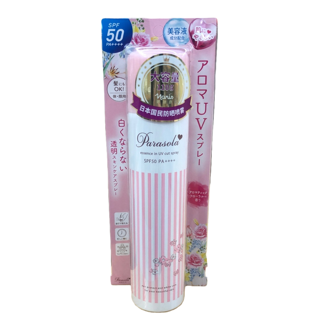 Parasola Sunscreen Spray is refreshing and non-greasy. Portable set: SPF50+ PA+++ Item Picture