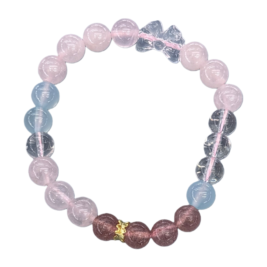 Perlas de cristal rosa string pulsera para mujeres simple moda versátil accesorios Item Picture