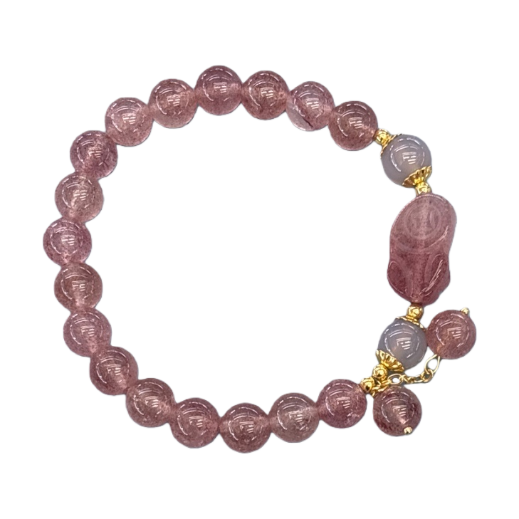 Pulsera de perlas de cristal rosa para mujeres simple moda versátil accesorio 161301743 Item Picture
