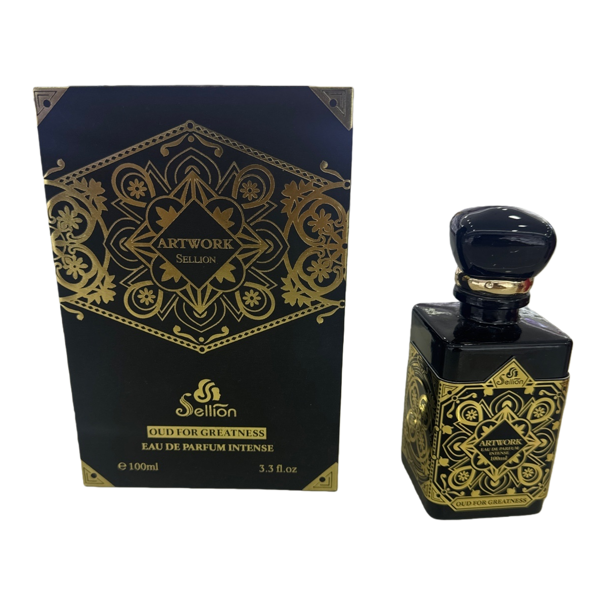 Perfume +Sellion Artwork Oud for Greatness perfume bottle and packaging box Item Picture