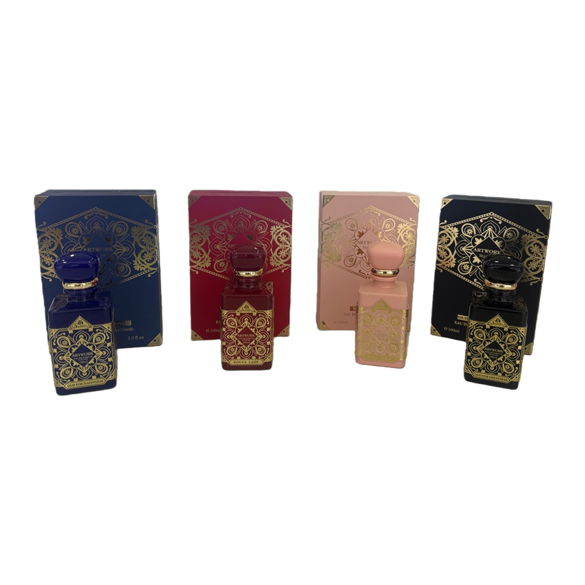 Four color series perfume bottle sets with exquisite packaging boxes Item Picture
