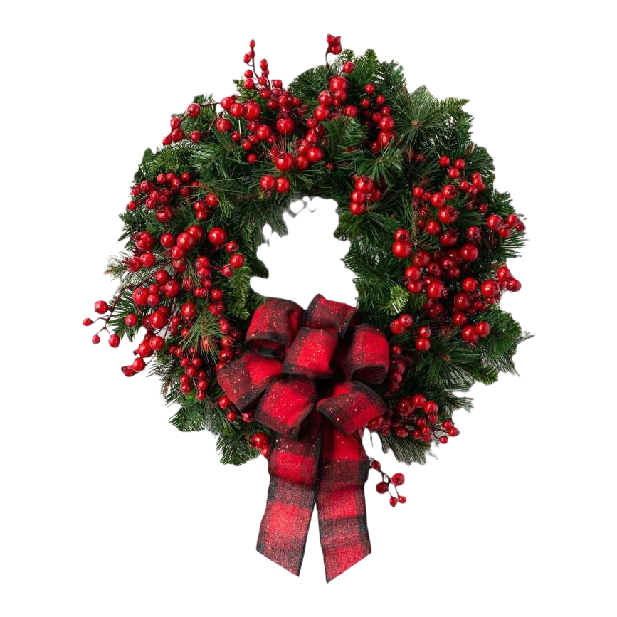Cross-border Christmas wreath simulation pine branch decoration hanging door, living room and bedroom festival decoration Item Picture