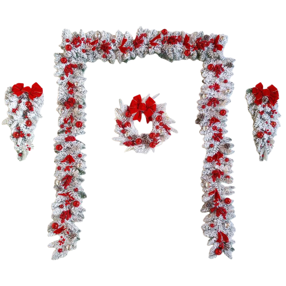 Christmas decorative wreaths and pine branch ornaments, holiday hanging decorations, home decoration Item Picture