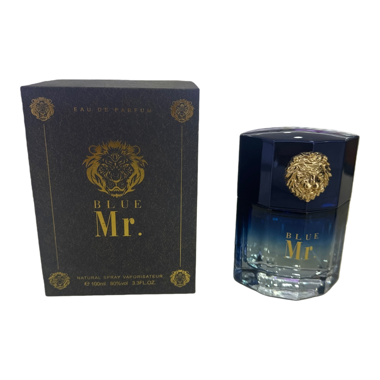 BLUE Mr. Perfume Men's Eau de Toilette Water bottle with original packaging box Item Picture