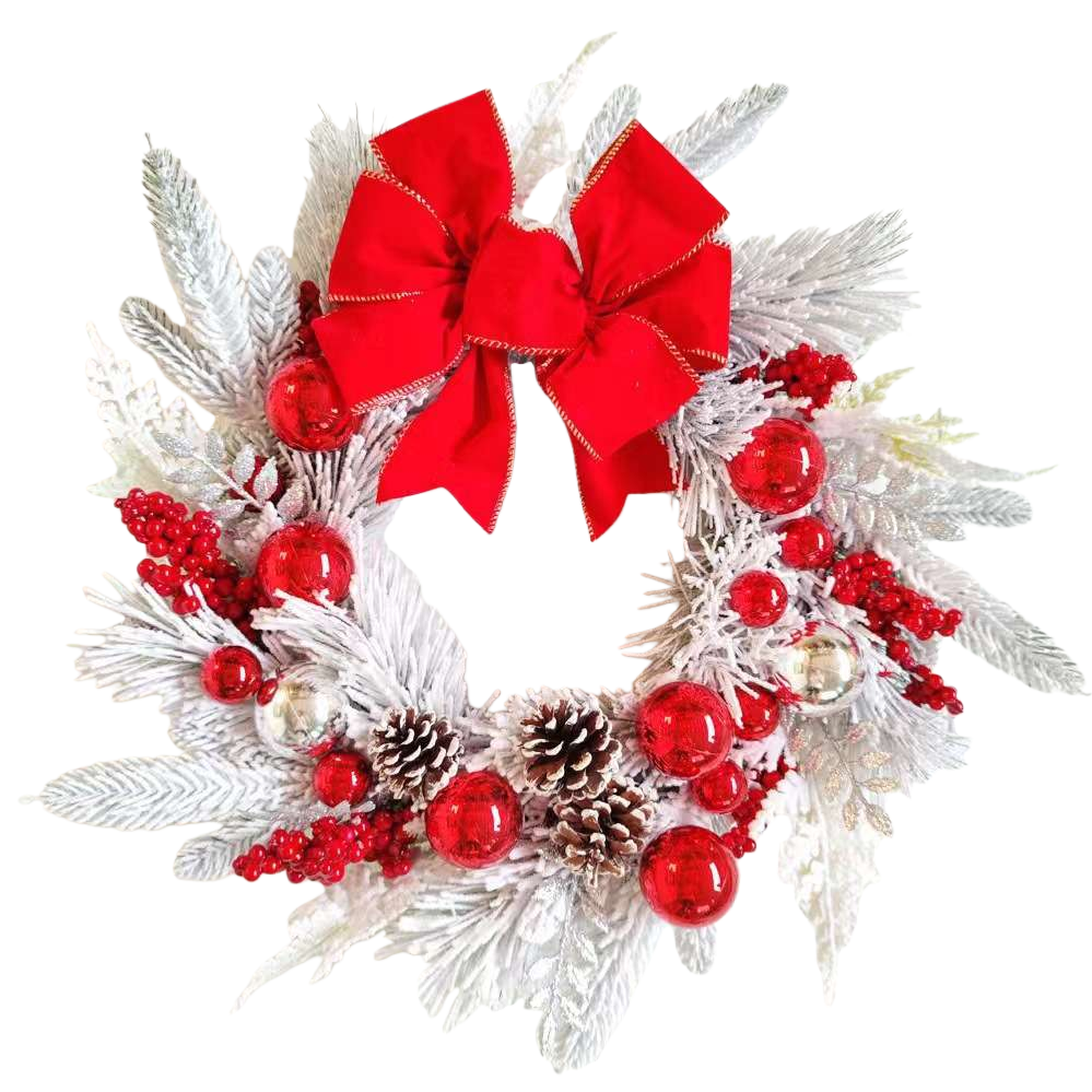 Christmas wreaths made of simulated pine branches and rattan are hung on the door for festive decoration in the living room and bedroom Item Picture
