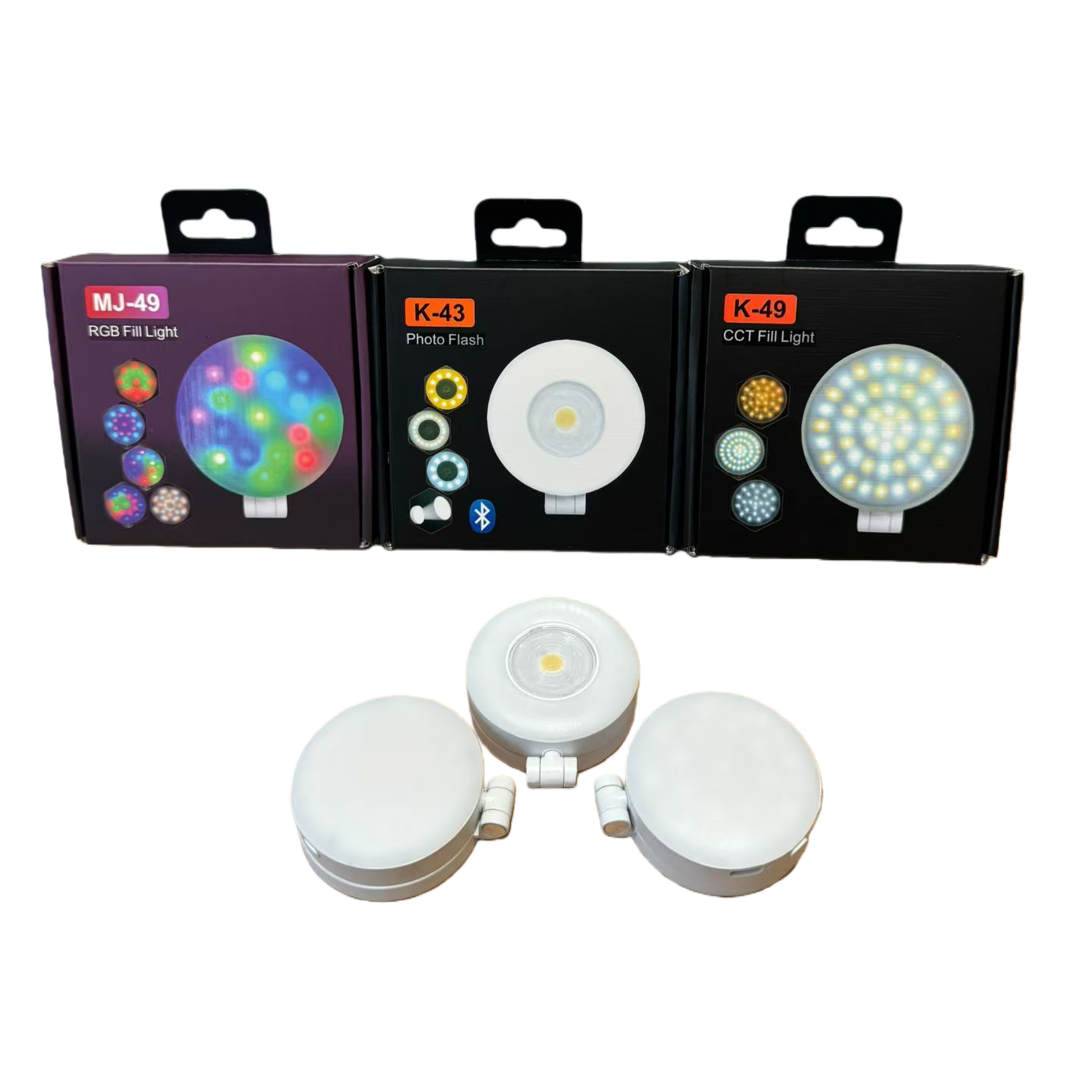 Portable LED ring light for photography, three-level dimming rechargeable soft light Item Picture